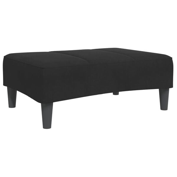 vidaXL Footstool Black Velvet (100% polyester), plywood, plastic Medium