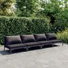 vidaXL Garden Lounge Set Dark grey Powder-coated steel Standard