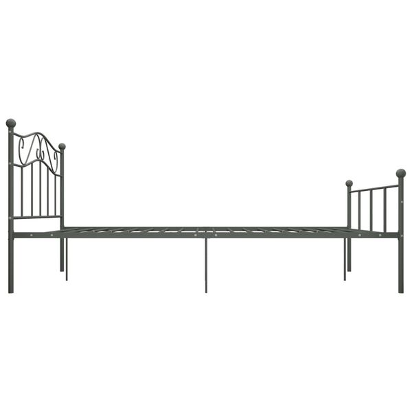 vidaXL Bed Frame Grey Metal Double Durable Bed Frame Rectangular