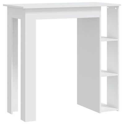 vidaXL Bar Table with Shelf White 40.2"x19.7"x40.7" Engineered Wood