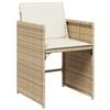vidaXL Garden Dining Set with Cushion 5 pcs Beige Poly Rattan