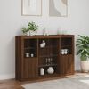 vidaXL Sideboard Set of 3 Brown Oak Engineered Wood, Glass Large