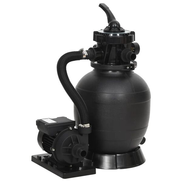 vidaXL Sand Filter Black Steel, PE, ABS Medium Durable Sand Filter