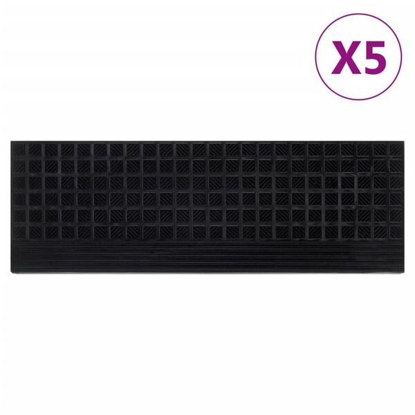 vidaXL Stair Tread Black Rubber 9.8 x 29.5 in Stair Tread Rectangular