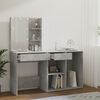 vidaXL LED Dressing Table With Cabinet Concrete Gray