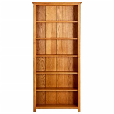 vidaXL 6-Tier Bookcase 31.5"x8.9"x70.9" Solid Oak Wood