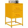 vidaXL Bedside Cabinet Mustard Yellow Steel 14.2x15.4x23.8 in