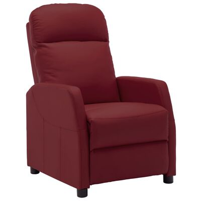 vidaXL Reclining Chair Wine Red Faux Leather