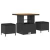 vidaXL Garden Dining Set Black Poly rattan