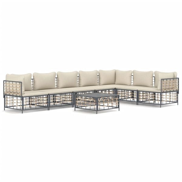 vidaXL Garden Lounge Set Anthracite