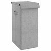 vidaXL Foldable Laundry Hamper Grey 10.2x13.6x23.4" Faux Linen Fabric
