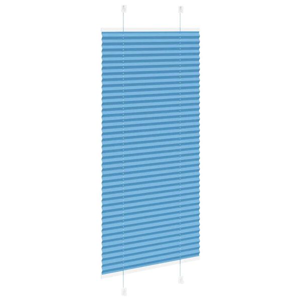 vidaXL Pleated Blind Blue 100% Polyester 23.6x39.4 in