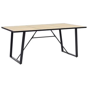 vidaXL Dining Table Oak tabletop and black frame