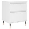 vidaXL Bedside Cabinet White Engineered wood, Metal Medium