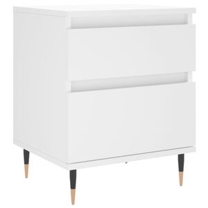 vidaXL Bedside Cabinet White Engineered wood, Metal Medium