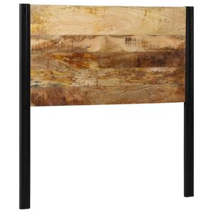 vidaXL Headboard Natural wood and black iron Solid mango wood