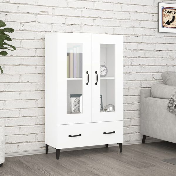 vidaXL Highboard White 27.6"x12.2"x45.3" Engineered Wood
