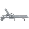 vidaXL Sunlounger Grey Acacia wood, Polyester Single