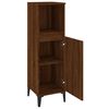 vidaXL Bathroom Cabinet Brown Oak Engineered Wood, Metal 11.8x11.8x39.4 in