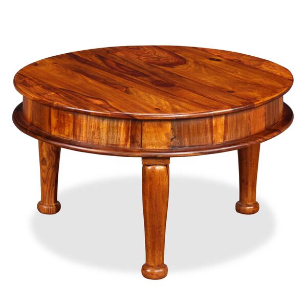 vidaXL Coffee Table Solid Acacia Wood 27.6"x27.6"x15.7"