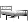 vidaXL Metal Bed Frame Black Steel Single Metal Bed Frame Rectangular