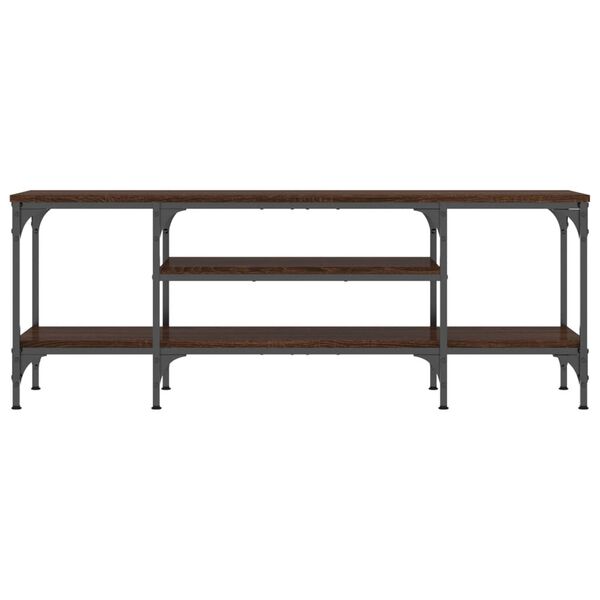 vidaXL TV Cabinet Brown Oak Engineered Wood, Iron