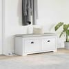 vidaXL Hallway Bench White Solid pinewood, engineered wood, metal Small