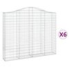 vidaXL Arched Gabion Baskets 6 pcs 78.7x11.8x160/180" Galvanised Iron