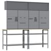 vidaXL Work Bench Set with Shelf 8 pcs Gray 200 x 55 x 200 cm Steel