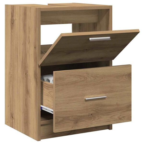 vidaXL Bathroom Cabinet with Door Artisan Oak 15.75 x 14.57 x 23.23 in