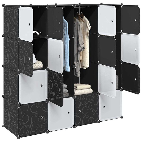 vidaXL Storage Cube Organizer Black and White Polypropylene