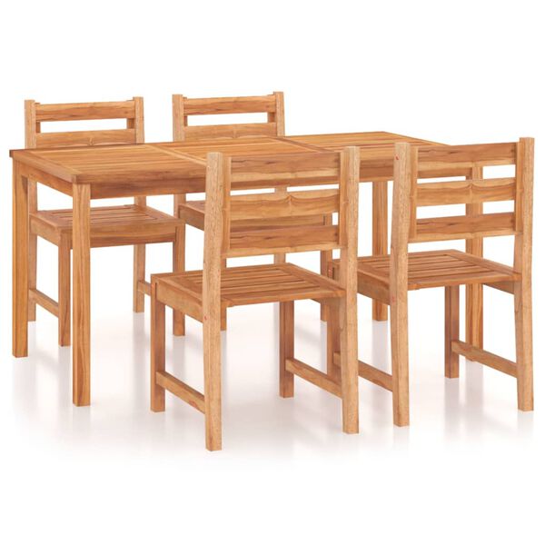 vidaXL Garden Dining Set Natural Wood Solid Teak Wood Standard Durable