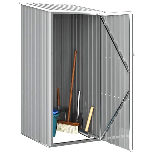 vidaXL Garden Shed Gray Galvanized Steel 34.3x38.6x62.6 in Garden Shed