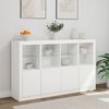 vidaXL Sideboard Set of 3 White Engineered wood, Glass Large Sideboard