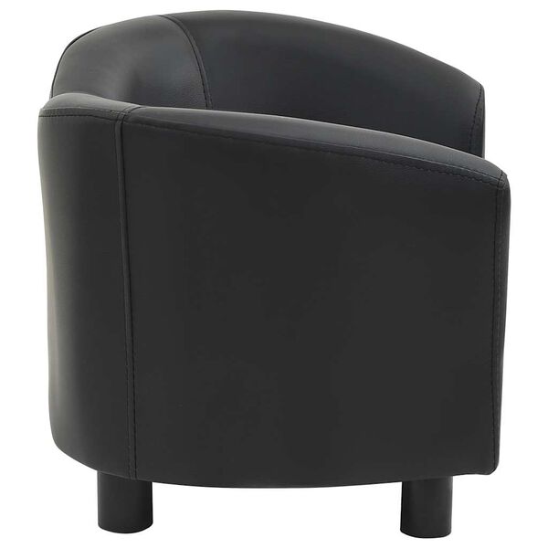 vidaXL Dog Sofa Black Faux leather, solid fir wood, foam 26.4x16.1x15.4 in