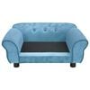 vidaXL Dog Sofa Turquoise Plush, Foam, Wood Small Removable Covers