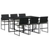vidaXL Garden Dining Set Black, Cream white