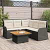 vidaXL Patio Lounge Set Black PE Rattan Medium Adjustable Armrests