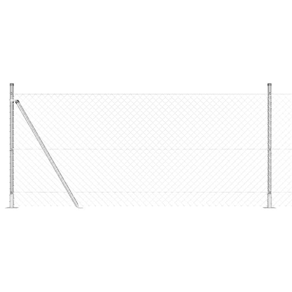 vidaXL Chain Link Fence with Posts Silver 39.4" x 984.3" Steel