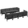 vidaXL Garden Lounge Set Black, Anthracite