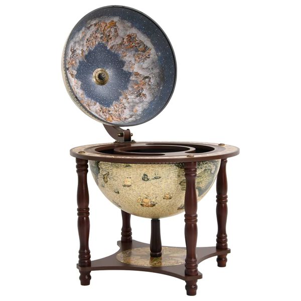 vidaXL Globe Bar Wine Stand Brown Solid Wood Eucalyptus
