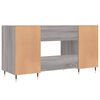 vidaXL Desk Grey sonoma Engineered wood, iron, aluminum alloy