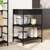 vidaXL Kitchen Trolley Black 23.6"x18.9"x35.2" Engineered Wood