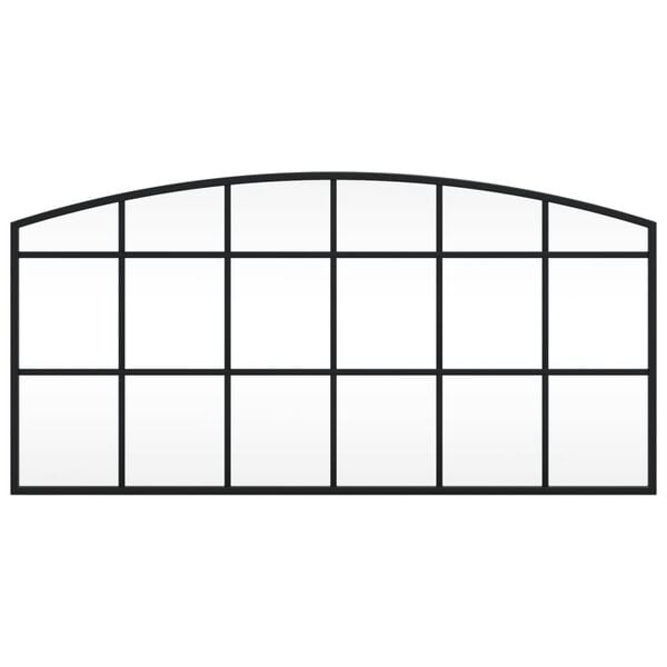 vidaXL Wall Mirror Black Glass 31.5 x 15.7 in Minimalistic Wall Mirror