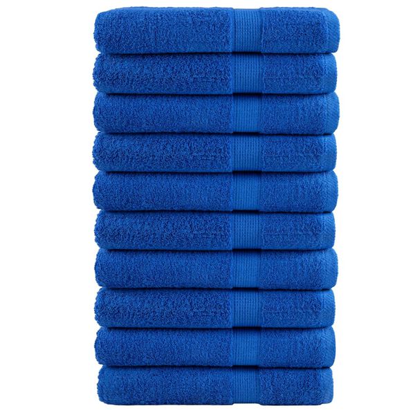 vidaXL Sauna Towel Set of 10 Blue 100% Cotton 31.5 x 78.7 in