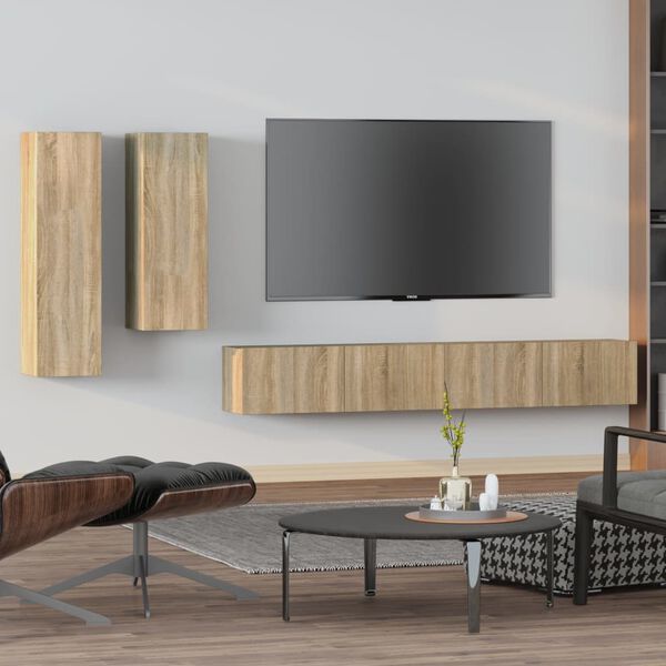 vidaXL TV Cabinet Set Set of 4 Sonoma oak Engineered wood