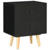 vidaXL Bedside Cabinet Set of 2 Black MDF and solid pine Bedside Cabinet