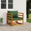 vidaXL Garden Chair Acacia wood with green cushions