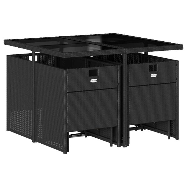 vidaXL Garden Dining Set Beige, Black, Cream White