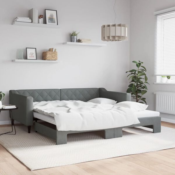 vidaXL Daybed With Trundle Dark gray